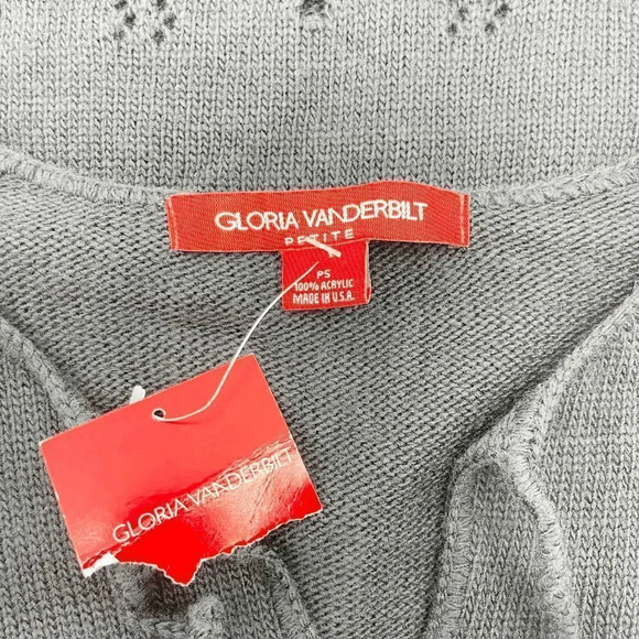 NWT Gloria Vanderbilt Eyelet Hem Long Sleeve‎ Knit Top Women's Size PS - Picture 4 of 4